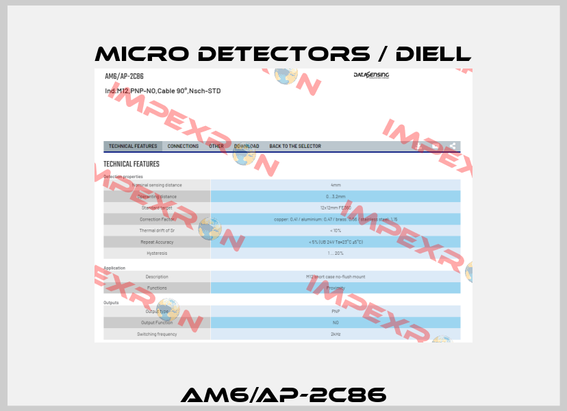 AM6/AP-2C86 Micro Detectors / Diell