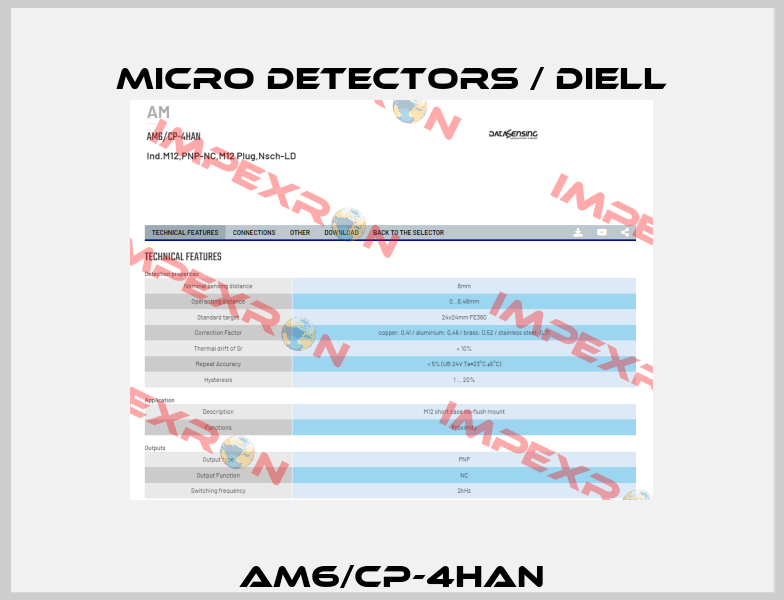 AM6/CP-4HAN Micro Detectors / Diell