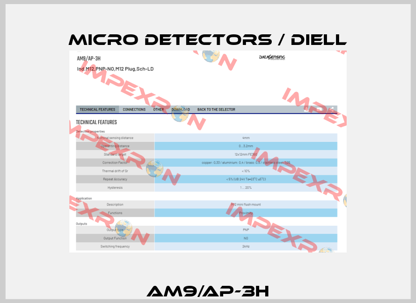 AM9/AP-3H Micro Detectors / Diell