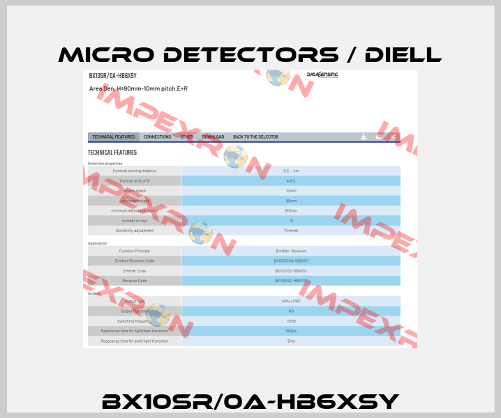 BX10SR/0A-HB6XSY Micro Detectors / Diell