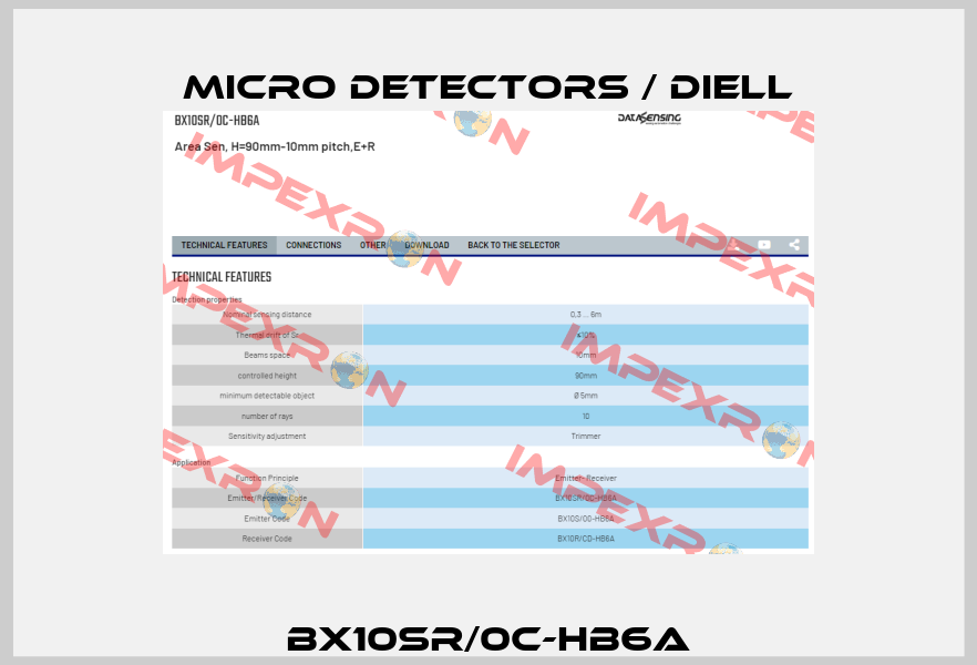 BX10SR/0C-HB6A Micro Detectors / Diell