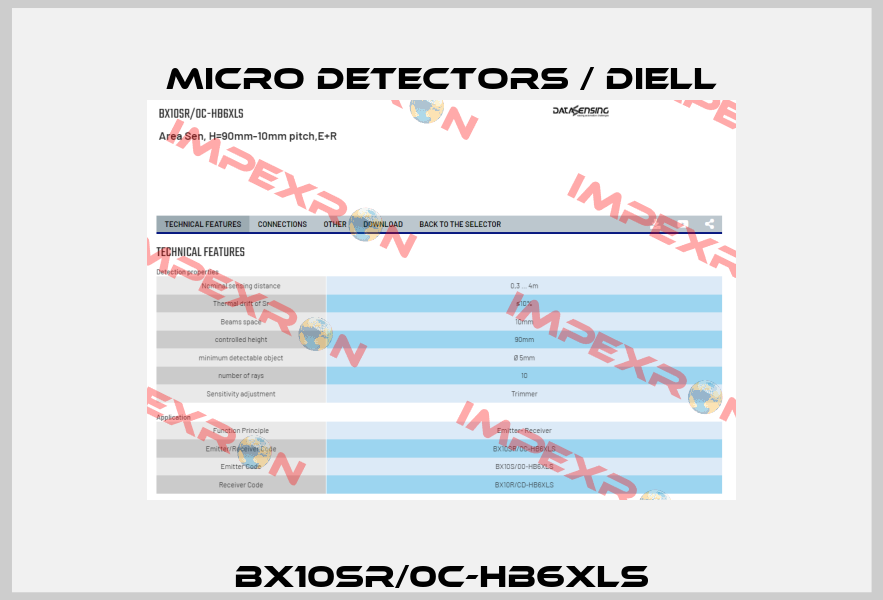 BX10SR/0C-HB6XLS Micro Detectors / Diell