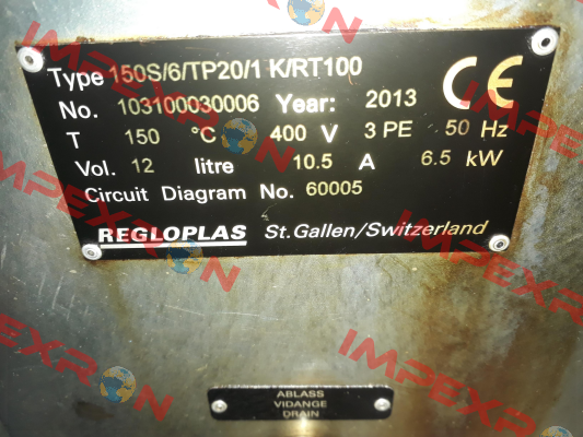 150S/6KW/TP20/1K/RT100 Regloplas