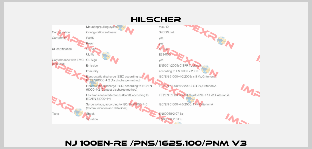 NJ 100EN-RE /PNS/1625.100/PNM V3 Hilscher
