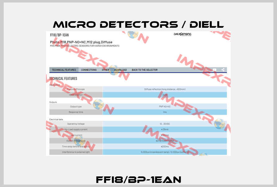 FFI8/BP-1EAN Micro Detectors / Diell