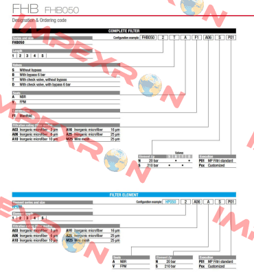 FHB-050-1-B-A-F1-A10-N-P01 MP Filtri