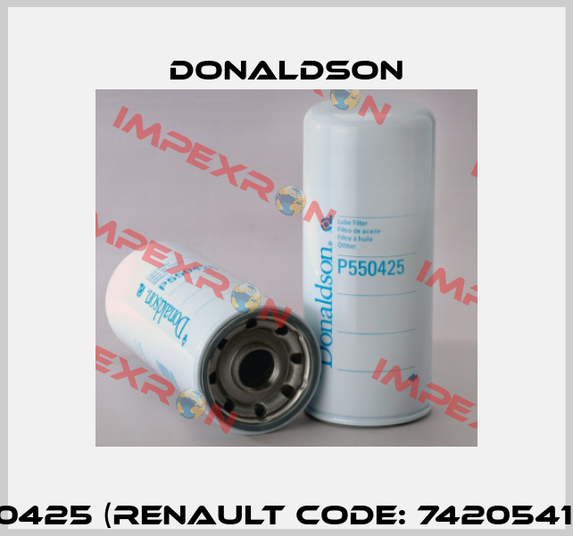 P550425 (Renault code: 7420541379) Donaldson