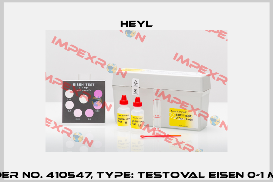 Order No. 410547, Type: Testoval Eisen 0-1 mg/l Heyl