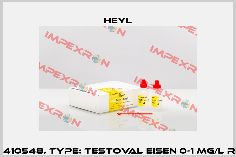 Order No. 410548, Type: Testoval Eisen 0-1 mg/l Reagenzien Heyl