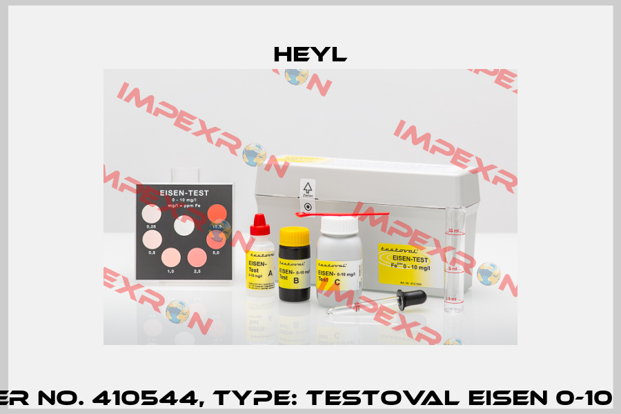 Order No. 410544, Type: Testoval Eisen 0-10 mg/l Heyl