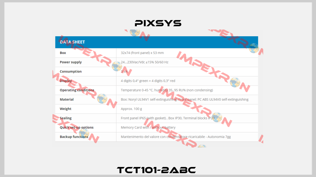 TCT101-2ABC  Pixsys