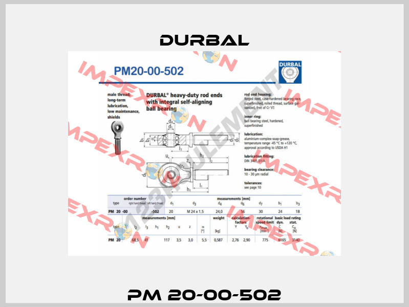 PM 20-00-502 Durbal