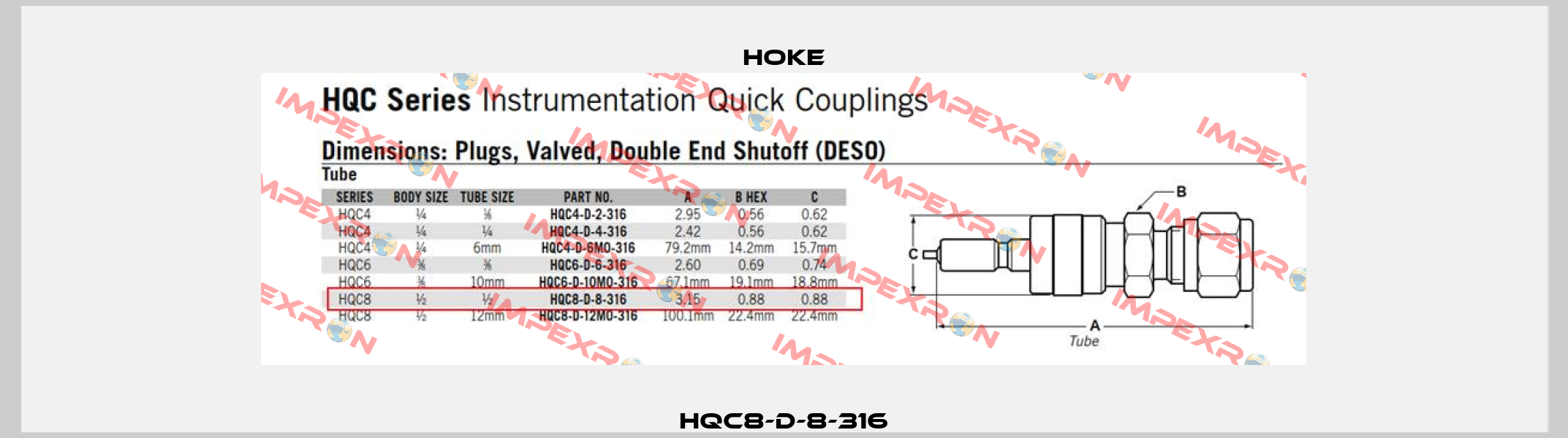 HQC8-D-8-316 Hoke