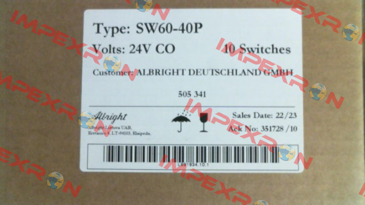 505341 SW 60-40 P 24V CO Albright