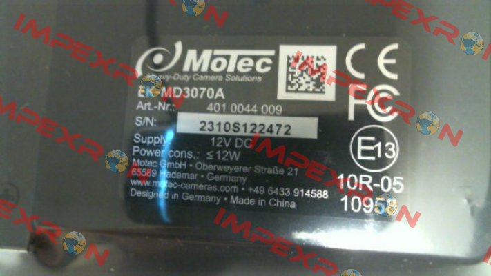 P/N: 4010022100 Type: MD3070A Motec